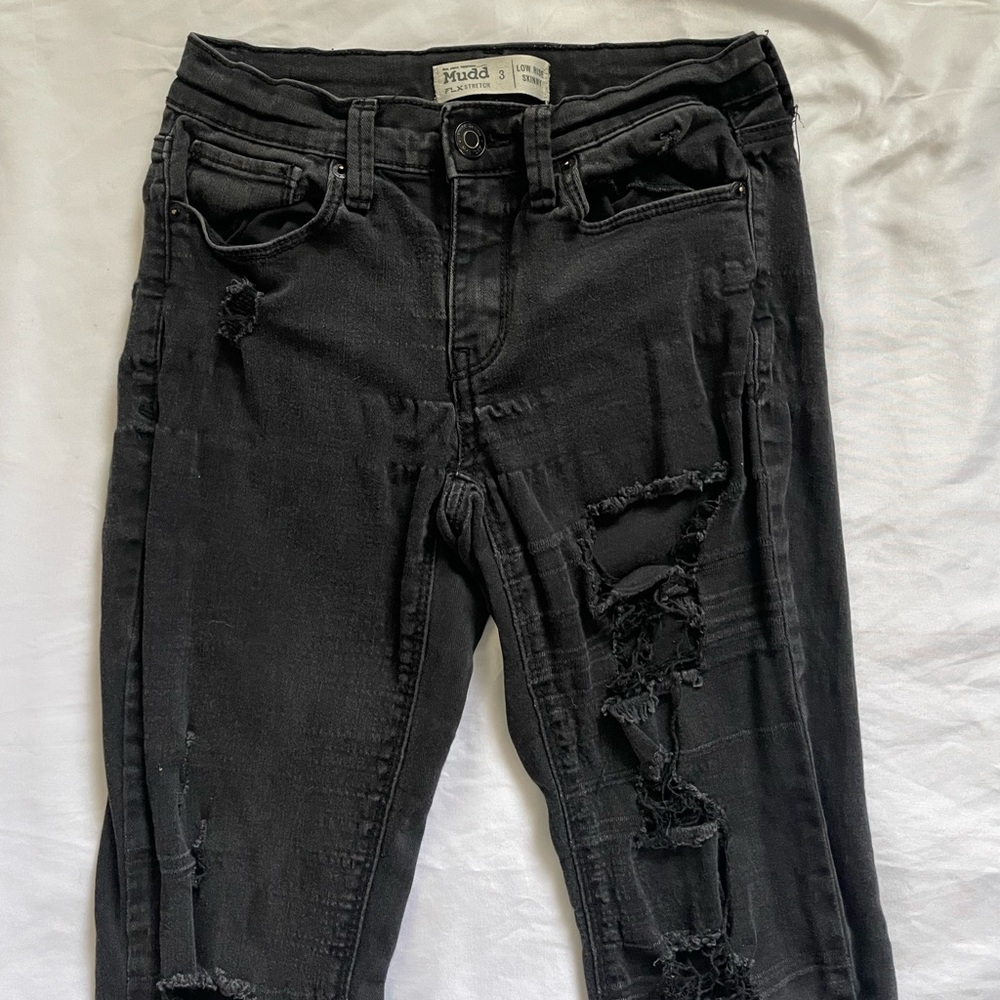Mudd FLX Stretch Low Rise Skinny Distressed / Ripped Jeans - Picture 2 of 7